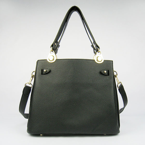 Replica Hermes New Arrival Double-duty leather handbag Black 60668 - Click Image to Close